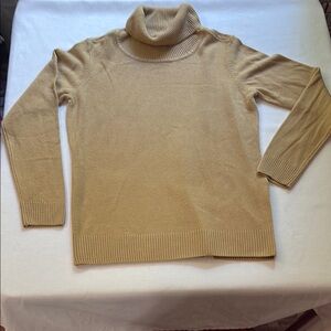 Appleseed's Tan Ribbed Knit Turtleneck Top - PS